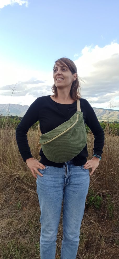 sac-banane taille L sac banane fait main en france en velours cotelé taille L